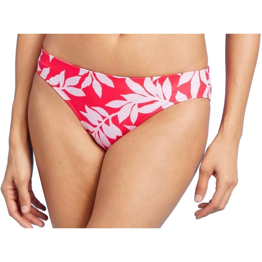 All in motion Plus 14W Red Tropical Leaf Print Hipster Bikini Bottom New